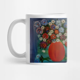 Some lovely bright abstract mixed flowers in copper vase Mug